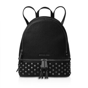 Michael Kors Rhea Faceted Stud Medium Leather Backpack